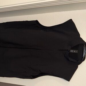 Lululemon Athletica Black Grid Fleece Full-Zip Vest